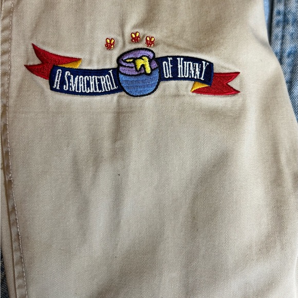 Vintage 90s Disney Winnie the Pooh Varsity Bomber Denim Jean Jacket L - Picture 6 of 10
